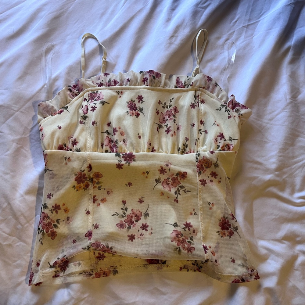 Floral Camisole with Ruffles
